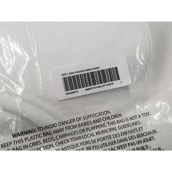 Supreme Box Logo Hooded Sweatshirt (FW25) White Pink Size Large BRAND NEW - Picture 4 of 4